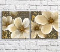 Картина ArtPoster Champagne/White flower on a Black background with patterns (3467810)