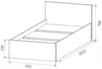 Кровать SV-Мебель Эдм 5 Дуб Венге/Дуб Млечный 0.9х2.0м