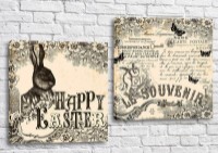 Картина ArtPoster Easter bunny and vintage card (3453073)