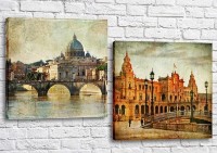 Картина ArtPoster European cities in vintage style/Italy and Spain (3453061)