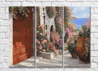 Картина ArtPoster Flowers in large Pots in Courtyard (3470901)