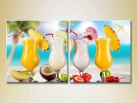 Pictură ArtPoster Four fruit cocktails on the beach (2602753)