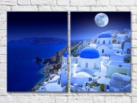 Картина ArtPoster Greece evening island of Thira under the moon (3453720)