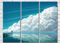 Картина Magic Color Drawing of a girl on a pier in the fog (3469189)