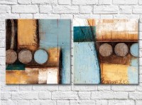 Картина ArtPoster Light Blue and Yellowish/Brown circles (3417507)