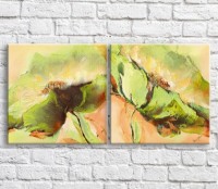 Картина ArtPoster Light/Green poppies in watercolor on Beige background (3467789)