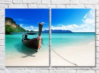 Картина ArtPoster Moored boat at the seashore (3453794)