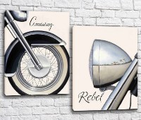Картина ArtPoster Motorbike parts/headlight and wheel (3453059)