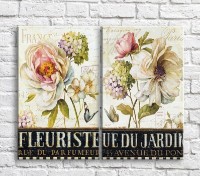 Картина ArtPoster Multicolored flowers and butterflies on a Beige background with text (3467860)