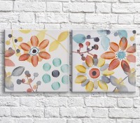 Картина ArtPoster Multicolored plants and flowers on a White background (3467774)