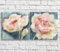 Картина ArtPoster Pink rose on blurred blue background (3467779)