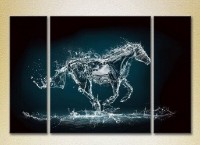 Pictură Magic Color Triptych Horse abstraction (2698976)