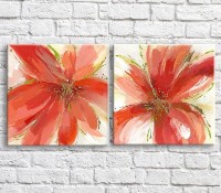 Картина ArtPoster Red poppies in oil on White background (3467739)