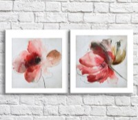 Картина ArtPoster Red poppies on Gray background (3467795)
