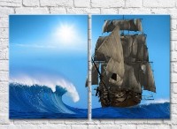 Картина ArtPoster Ships and the oncoming wave (3453746)