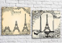 Картина ArtPoster Vintage Eiffel Towers (3453054)