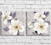 Картина ArtPoster White lavender in oil on a Gray background, diptych (3467650)