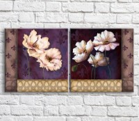 Картина ArtPoster White oil poppies on a Purple background with patterns (3467752)