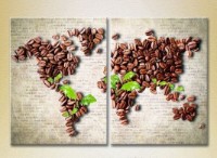 Pictură ArtPoster World map made of coffee beans (2602741)