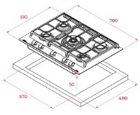Plită incorporabilă cu gaz Teka GZC 75330 imaginea #4 — magazin online Desire.md