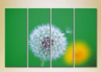 Pictură Rainbow Polyptych Dandelion on a green background 01 (2932318) imaginea #1 — magazin online Desire.md