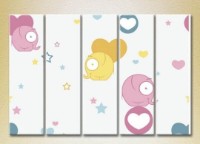 Картина Rainbow Polyptych Elephants and Hearts 02 (2231809) фото №1 — интернет-магазин Desire.md
