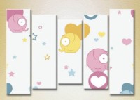 Pictură Rainbow Polyptych Elephants and Hearts 03 (2231810) imaginea #1 — magazin online Desire.md