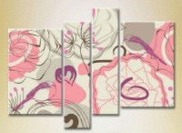Pictură Rainbow Polyptych Gray pink chaos 01 (2230602) imaginea #1 — magazin online Desire.md