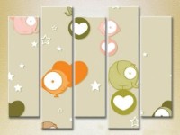 Pictură Rainbow Polyptych Hearts and Elephants 04 (2231804) imaginea #1 — magazin online Desire.md