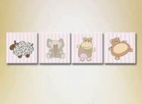 Pictură Rainbow Polyptych Hippo cub lamb elephant (2230640) imaginea #1 — magazin online Desire.md