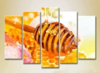 Pictură Rainbow Polyptych Honey in honeycombs 03 (2224593) imaginea #1 — magazin online Desire.md