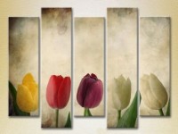 Pictură Rainbow Polyptych Multicolored tulips 01 (2932866) imaginea #1 — magazin online Desire.md