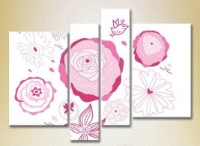 Pictură Rainbow Polyptych Pink Roses 02 (2230604) imaginea #1 — magazin online Desire.md