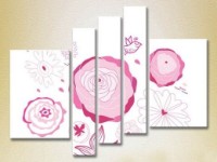 Pictură Rainbow Polyptych Pink Roses 04 (2231799) imaginea #1 — magazin online Desire.md