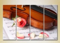 Pictură Rainbow Polyptych Rose petals and violin (2932304) imaginea #1 — magazin online Desire.md