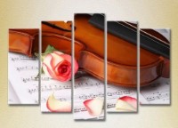 Pictură Rainbow Polyptych Rose Petals and Violin 02 (2932829) imaginea #1 — magazin online Desire.md