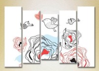 Pictură Rainbow Polyptych Sparrows in Love 03 (2231766) imaginea #1 — magazin online Desire.md