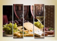 Pictură Rainbow Polyptych Still Life Wine Cheese Plate 02 (2224597) imaginea #1 — magazin online Desire.md