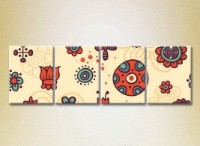 Pictură Rainbow Polyptych Texture beige red 03 (2230619) imaginea #1 — magazin online Desire.md