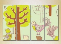 Pictură Rainbow Polyptych Trees and Birds (2230547) imaginea #1 — magazin online Desire.md