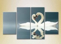 Pictură Rainbow Polyptych Two Swans 01 (2222221) imaginea #1 — magazin online Desire.md