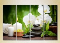 Pictură Rainbow Polyptych White orchids and bamboo (2932266) imaginea #1 — magazin online Desire.md