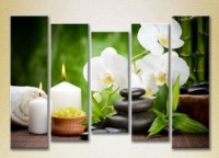 Pictură Rainbow Polyptych White Orchids and Bamboo 02 (2932803) imaginea #1 — magazin online Desire.md
