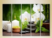 Pictură Rainbow Polyptych White Orchids and Bamboo 03 (2932795) imaginea #1 — magazin online Desire.md