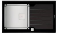 Chiuvetă de bucătărie Teka Diamond RS15 1B 1D 86 Inox + Glass Black