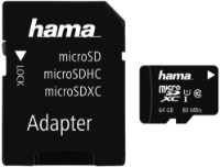 Карта памяти Hama microSDXC 64Gb Class 10 UHS-I + Adapter (124140)