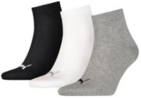 Ciorapi pentru bărbați Puma Unisex Quarter Plain 3P Gray/White/Black 43-46