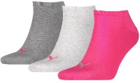 Женские носки Puma Unisex Sneaker Plain 3P Middle Grey Melange/Pink 35-38
