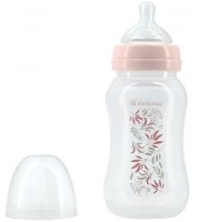 Biberon pentru bebeluș Kikka Boo Anti-colic Tropical Leaves Pink 330ml 