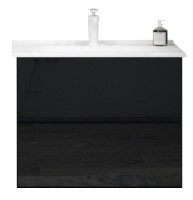 Dulap cu lavoar Orka Lucca 80 Legnano Blackglass (03287)